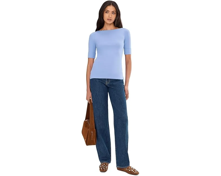 Футболка Lauren Ralph Lauren с лодочкой из стрейч-хлопка