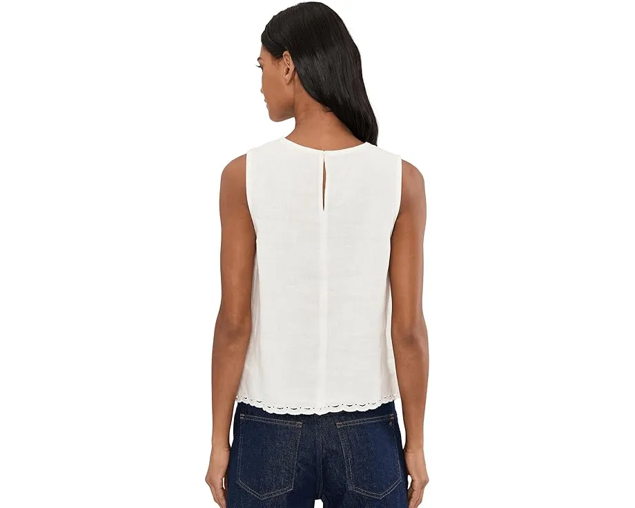 Блуза Madewell Lace-Trim Pleated Shell из льна