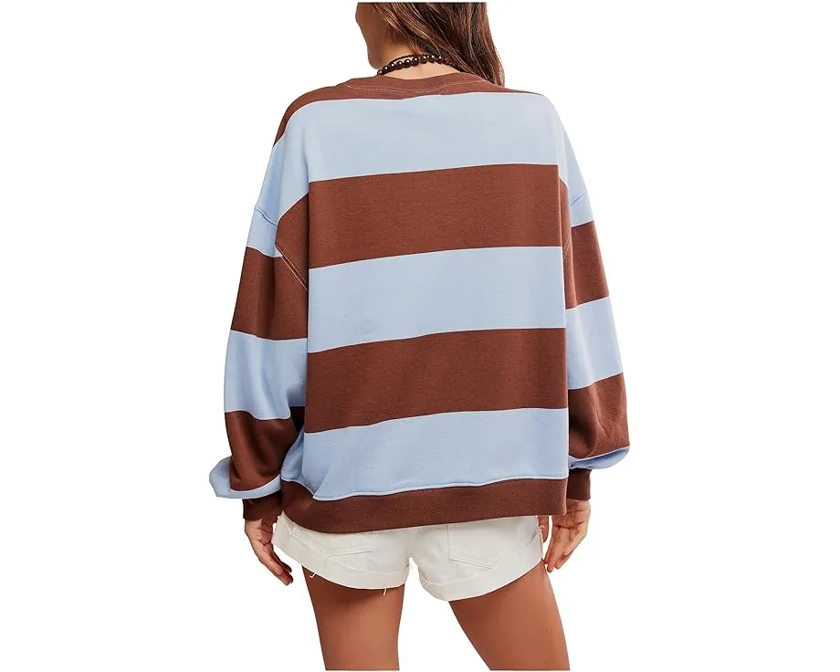 We The Free Classic Striped Oversized Crew Neck