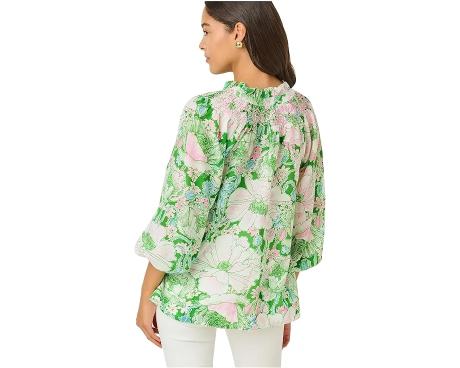 Блуза Lilly Pulitzer Lourdes 3/4 Sleeve Cotton с цветочным принтом