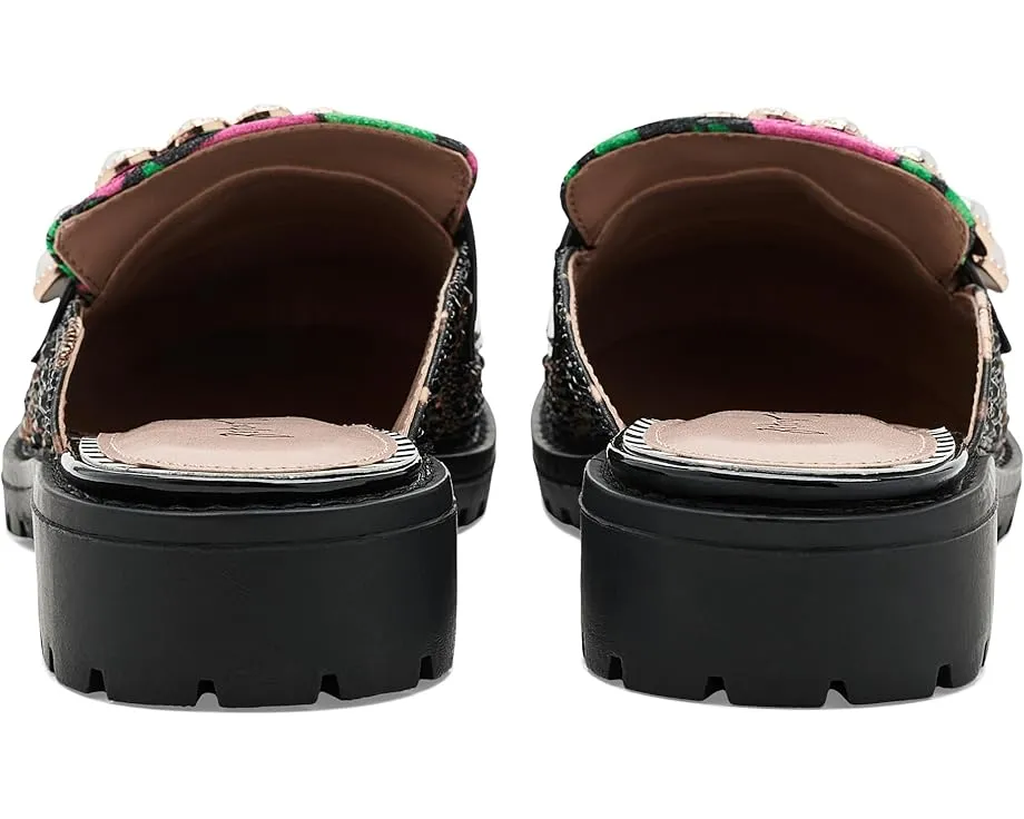 Бартоны Mules Blue by Betsey Johnson с пайетками и жемчужной пряжкой