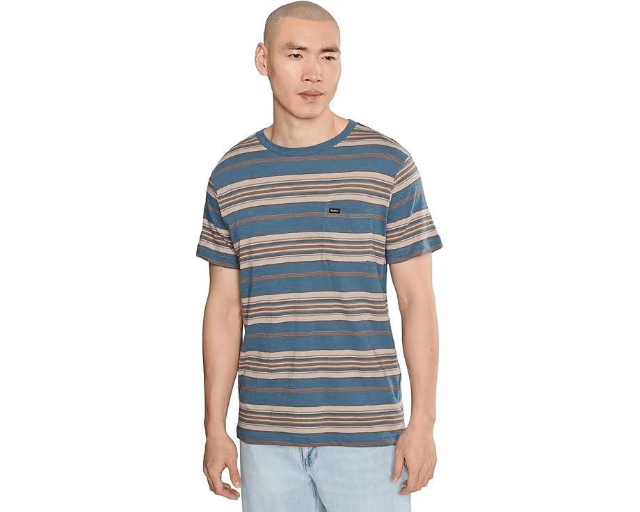 Футболка RVCA Magnolia Crew SS с полосками и нагрудным карманом