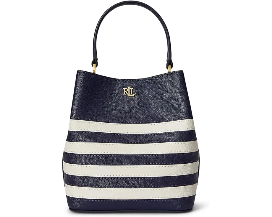 Маленькая сумка-ведро Reese из двухцветной кожи от Lauren Ralph Lauren