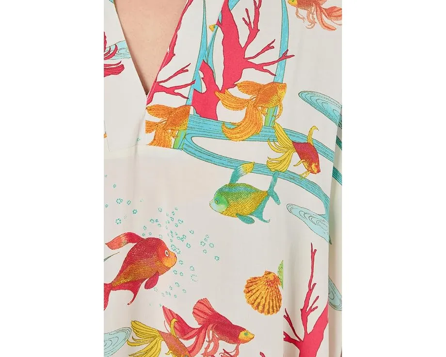 Ночная сорочка N by Natori Ocean's Embrace из шифона с принтом