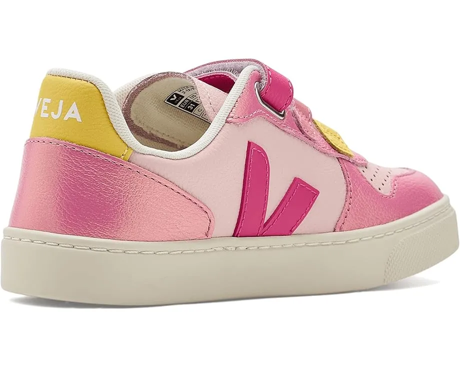 Детские кроссовки VEJA Small V-10 из экологичной кожи с застежками на липучках