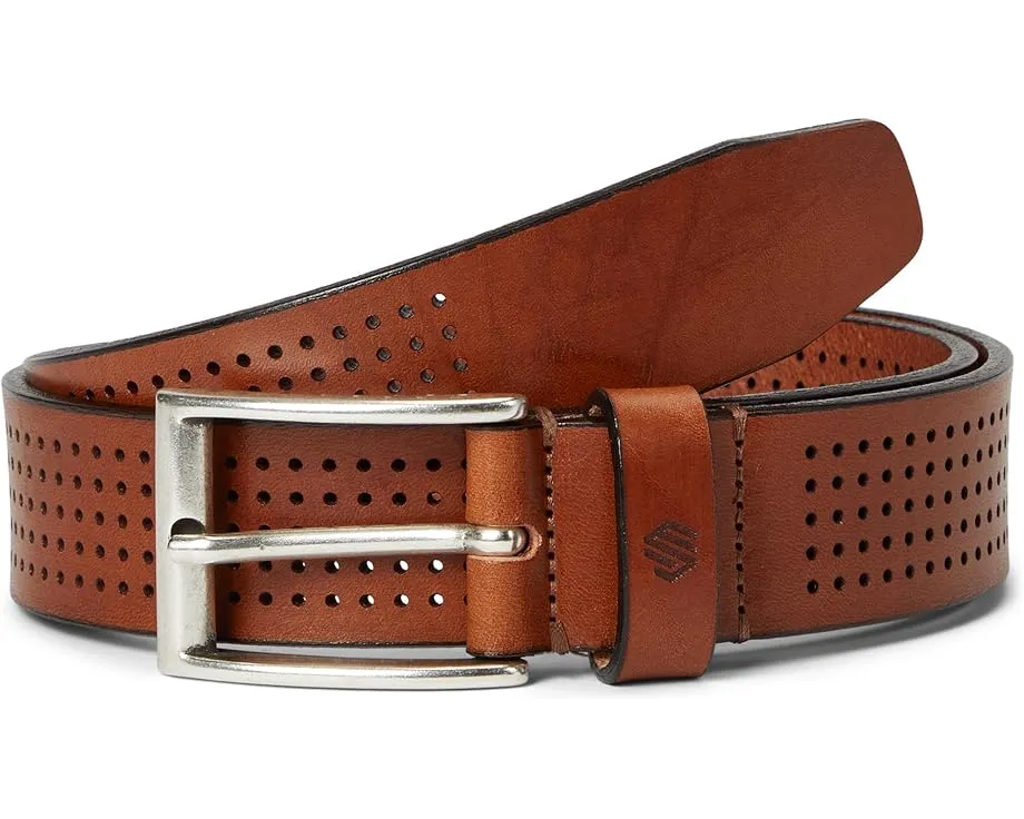 Ремень Johnston & Murphy Full Perforated из натуральной кожи с никелевой пряжкой