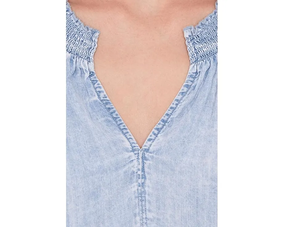 Блуза Splendid Meadow Indigo с вышивкой и короткими рукавами