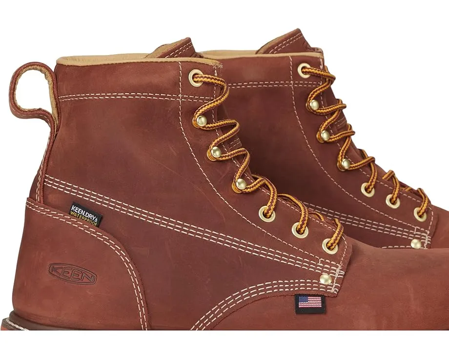 Водонепроницаемые рабочие ботинки KEEN Utility Liberty 6 дюймов с каблуком 90° и кожаным верхом