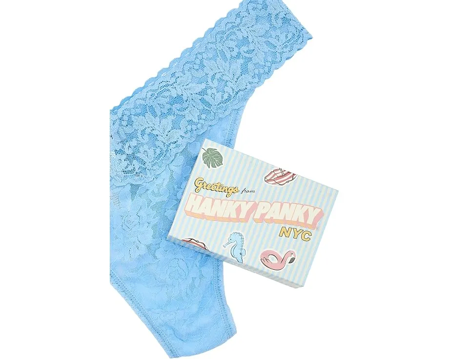 Трусы танга Hanky Panky Signature Lace Low Rise 3 шт с хлопковой ластовицей