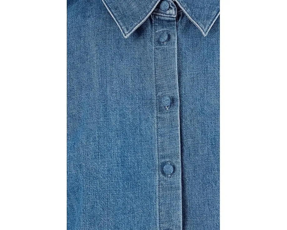 Приталенная рубашка Madewell с пышными рукавами и потертостями Petersburg Wash