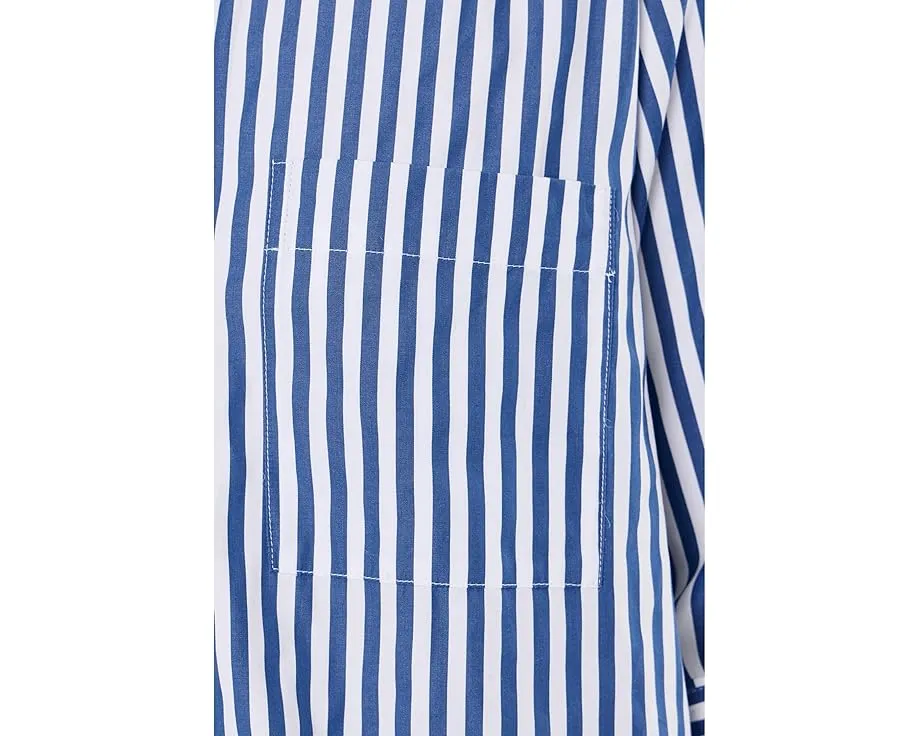 Блуза Madewell Signature Y Neck из поплина с воротником и длинными рукавами