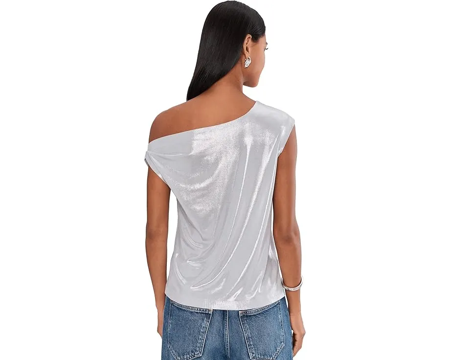 Norma Kamali топ Drop Shoulder с асимметричным плечом