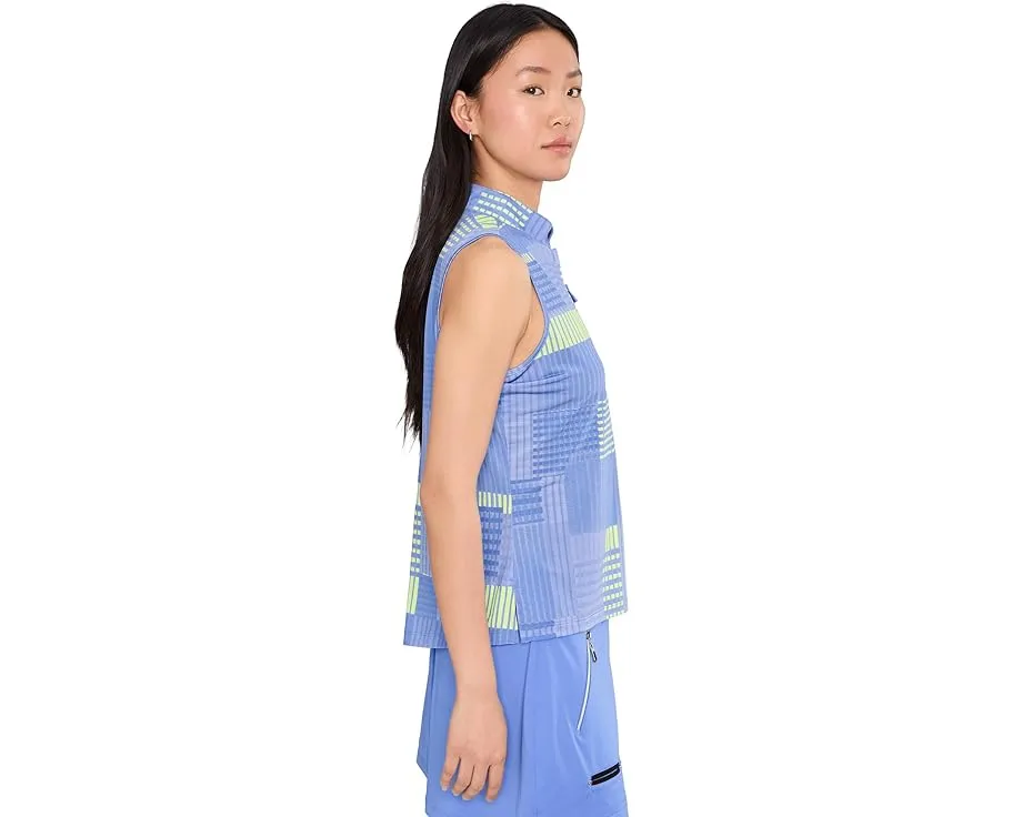 Топ Jamie Sadock с коротким рукавом воротником стойкой и молнией в геометрическую клетку