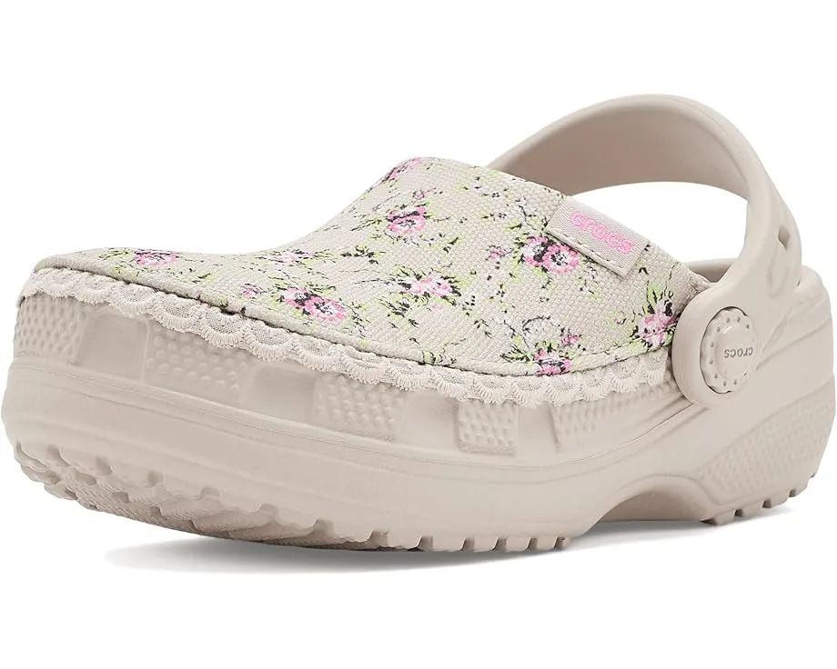 Crocs детские клоги Classic Crafted Canvas с веганской замшей и стежками