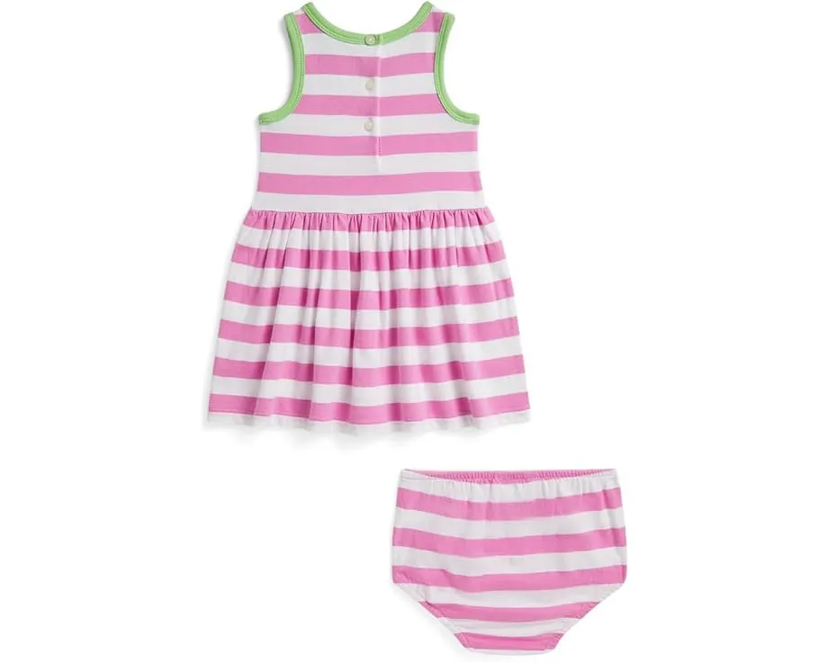 Платье и шортики Polo Ralph Lauren Kids из хлопкового джерси в полоску