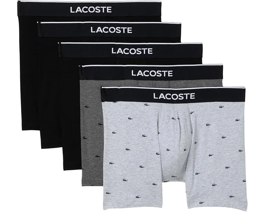 Набор из 5 боксеров Lacoste с удлиненной ластовицей и жаккардовым поясом