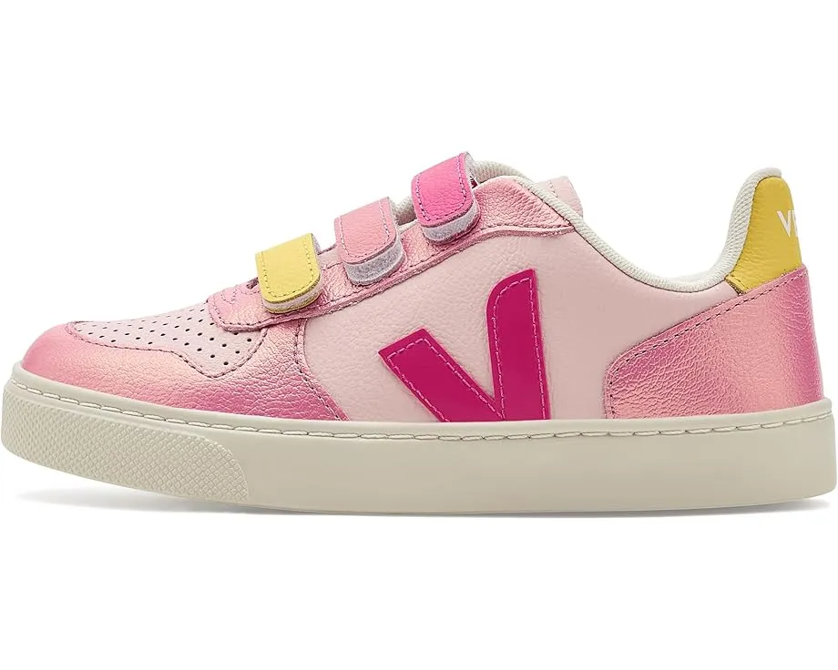 Детские кроссовки VEJA Small V-10 из экологичной кожи с застежками на липучках