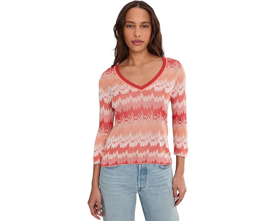 Свитер Liverpool Los Angeles с V-образным вырезом и рукавом три четверти