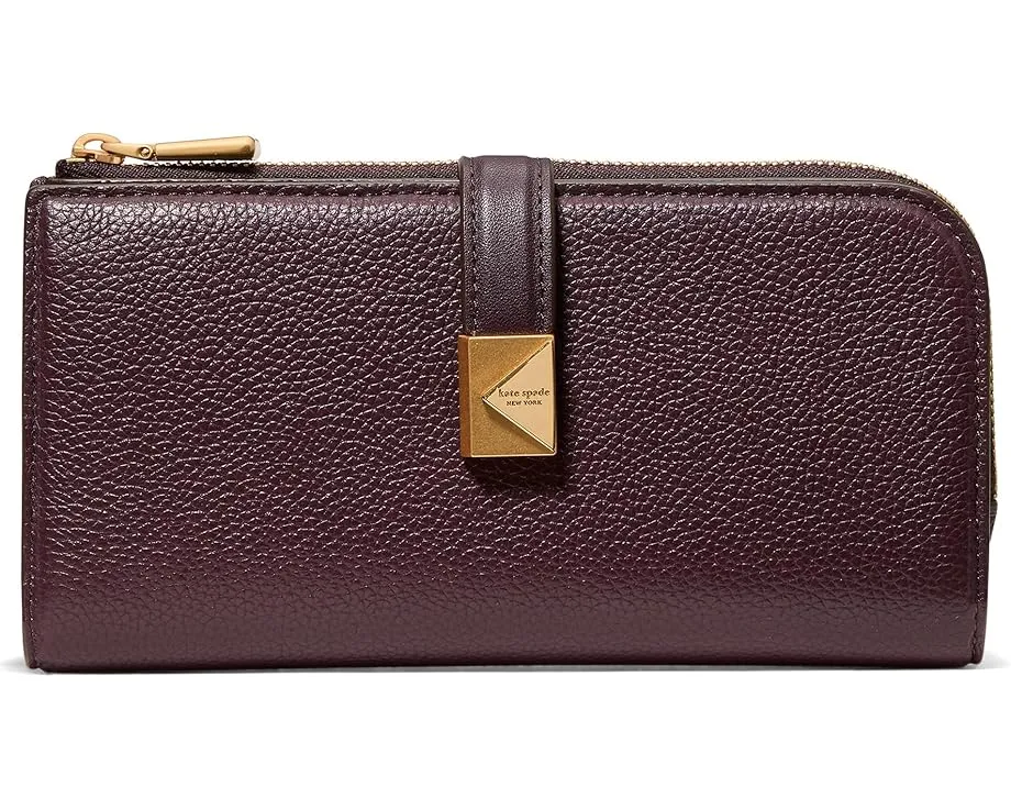 Ультратонкий кожаный кошелек на молнии Tribeca Pebbled от Kate Spade New York