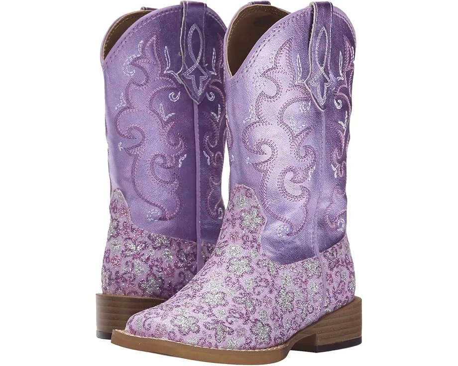 Детские сапоги Roper Kids Lavender с квадратным носком и цветочным принтом