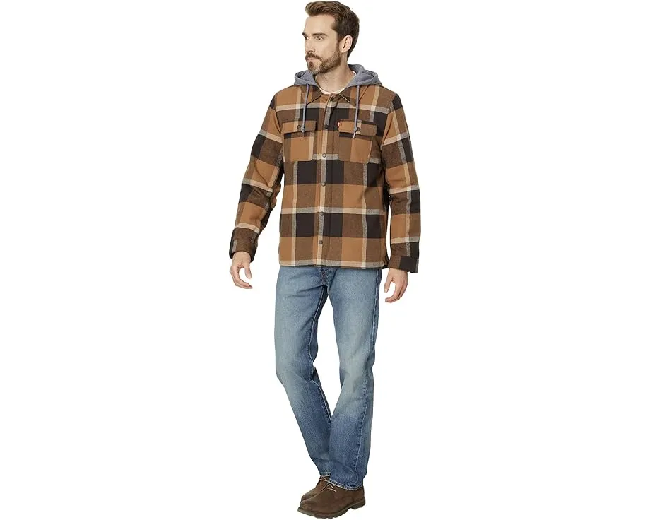 Куртка Levi's из хлопка с капюшоном и подкладкой из шерпи