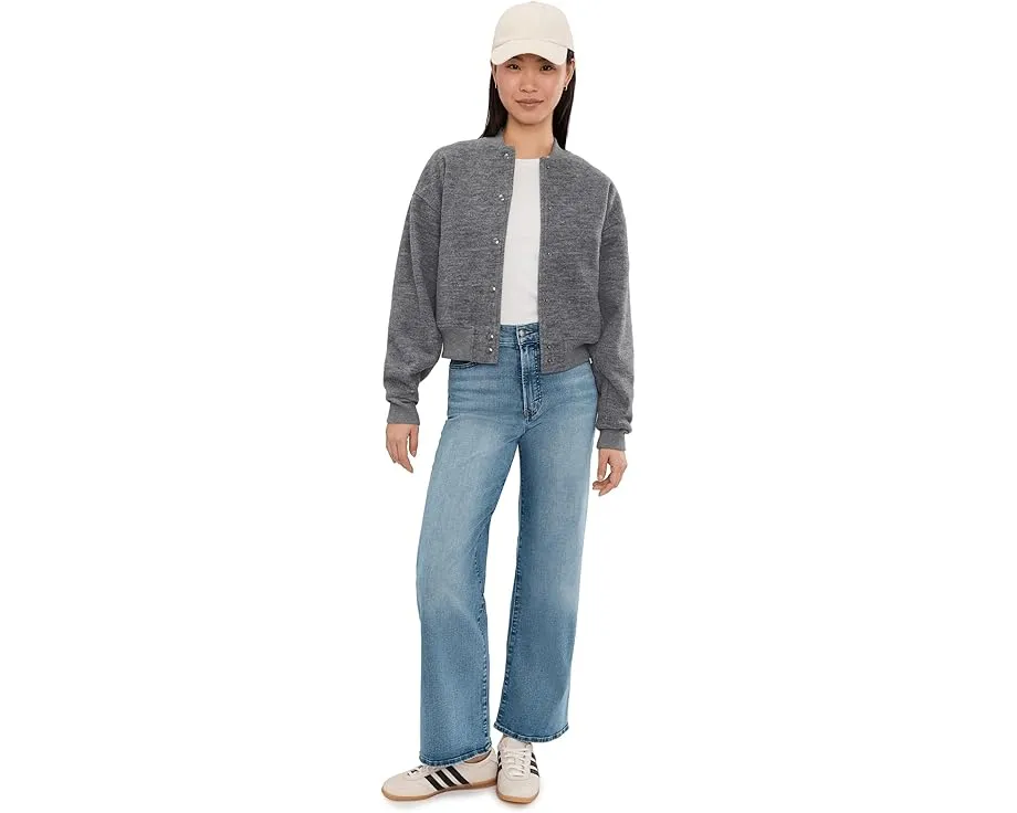 Широкие джинсы Madewell в цвете Coastal Blue с высокой посадкой и расклешенными штанинами