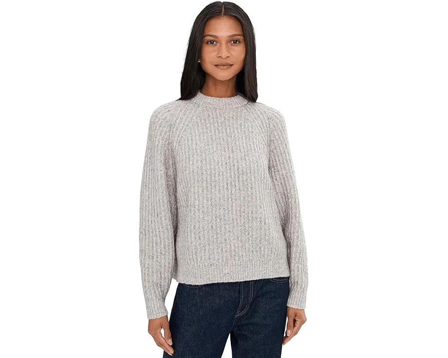 Уютный свитер Madewell Stevie с воротником-гольф из меланжевой хлопковой пряжи