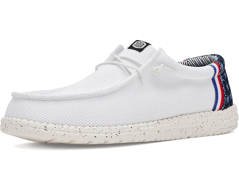 Кроссовки Hey Dude Wally Americana с хлопковым верхом и эластичными шнурками