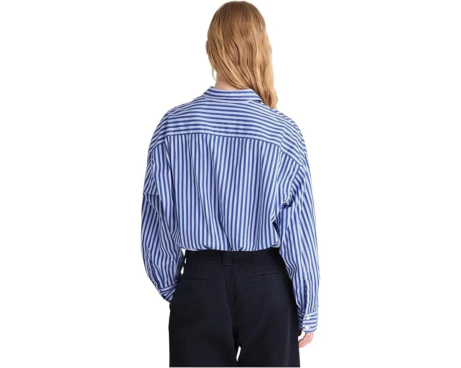 Madewell рубашка с кулиской из поплина на пуговицах