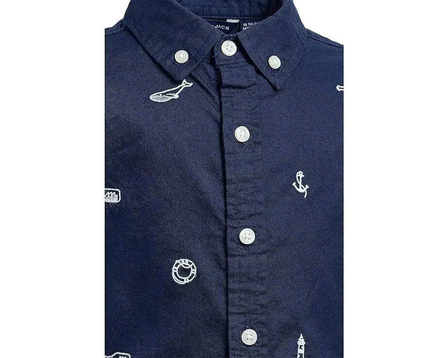 Детская рубашка Janie and Jack Embroidered Woven с коротким рукавом и вышивкой