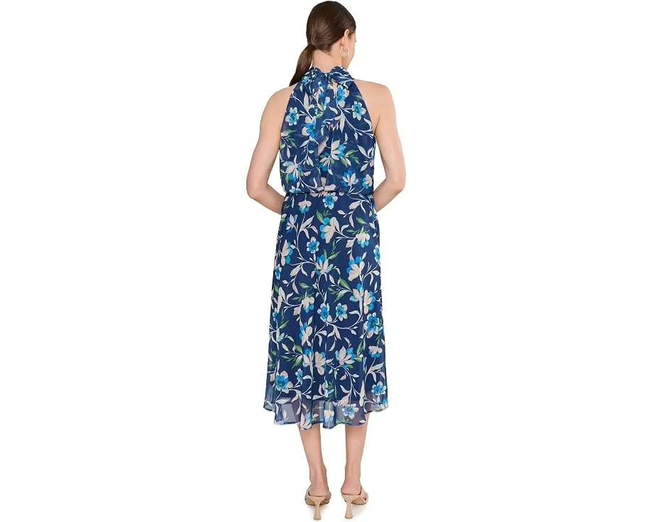 Платье миди Halter Chiffon Adrianna Papell с завязками