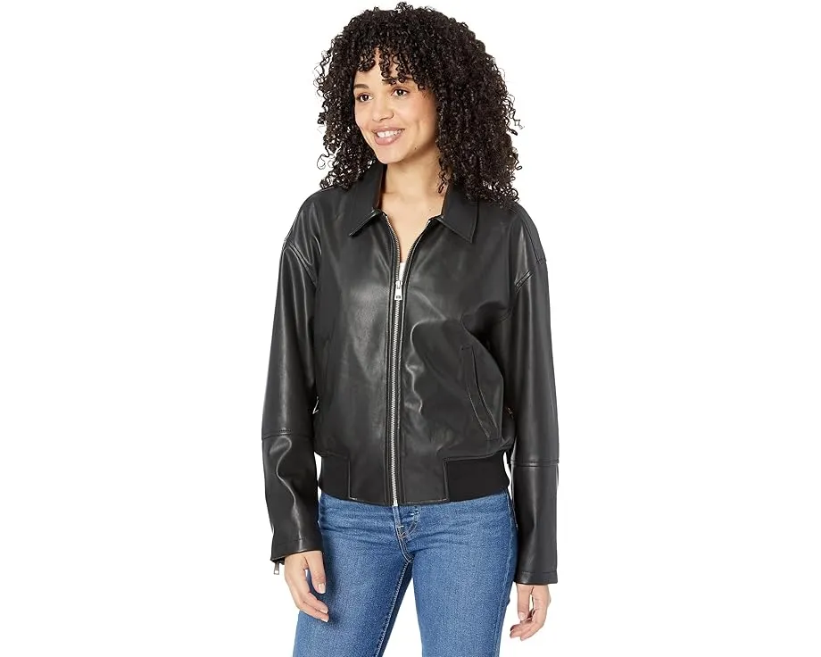 Кожаная куртка-бомбер Laydown с отложным воротником Levi's