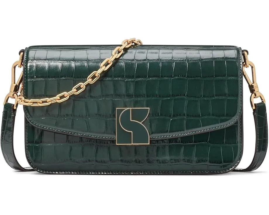 Средняя кожаная сумка через плечо Kate Spade New York Dakota Croc Embossed