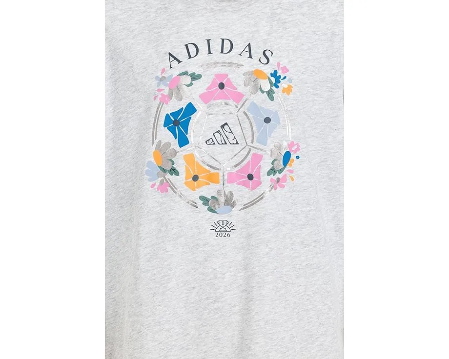 Футболка adidas Kids с принтом футбольного мяча и цветов