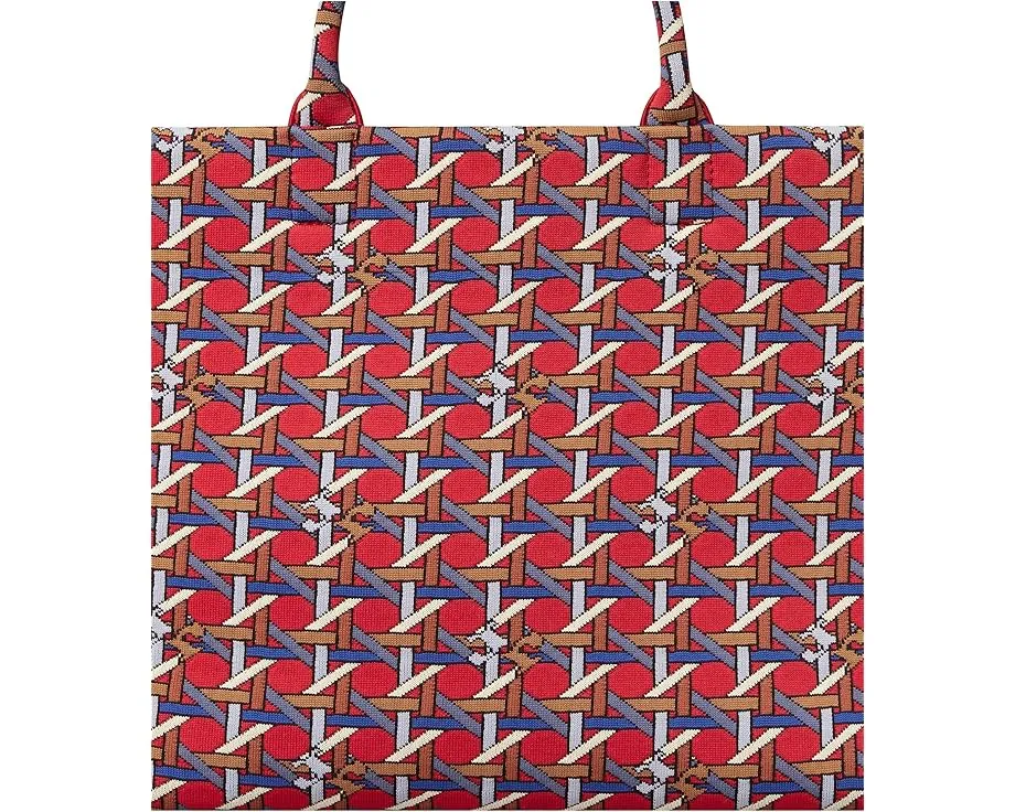 Сумка тоут Ella Circular Knit с круговой вязкой и клетчатым принтом от Tory Burch