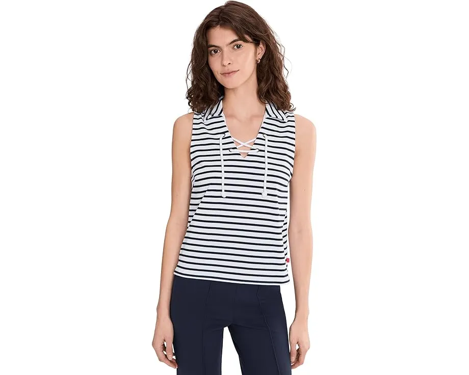 Lilla P Безрукавный топ с воротником и шнуровкой из плотного хлопкового джерси