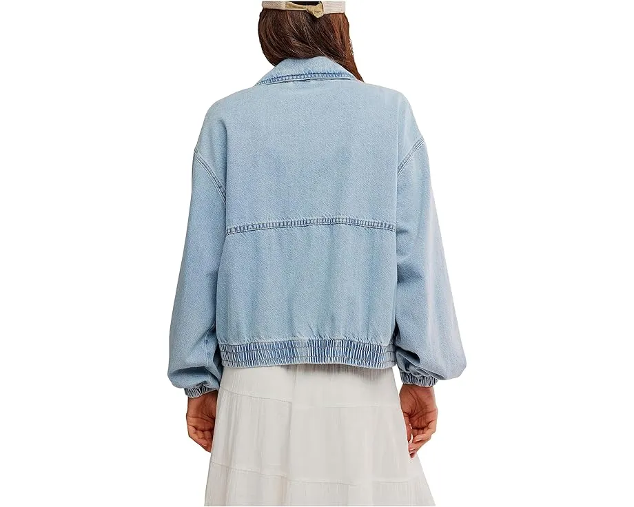 Free People Джинсовая куртка Birdie с расклешенными рукавами и карманами