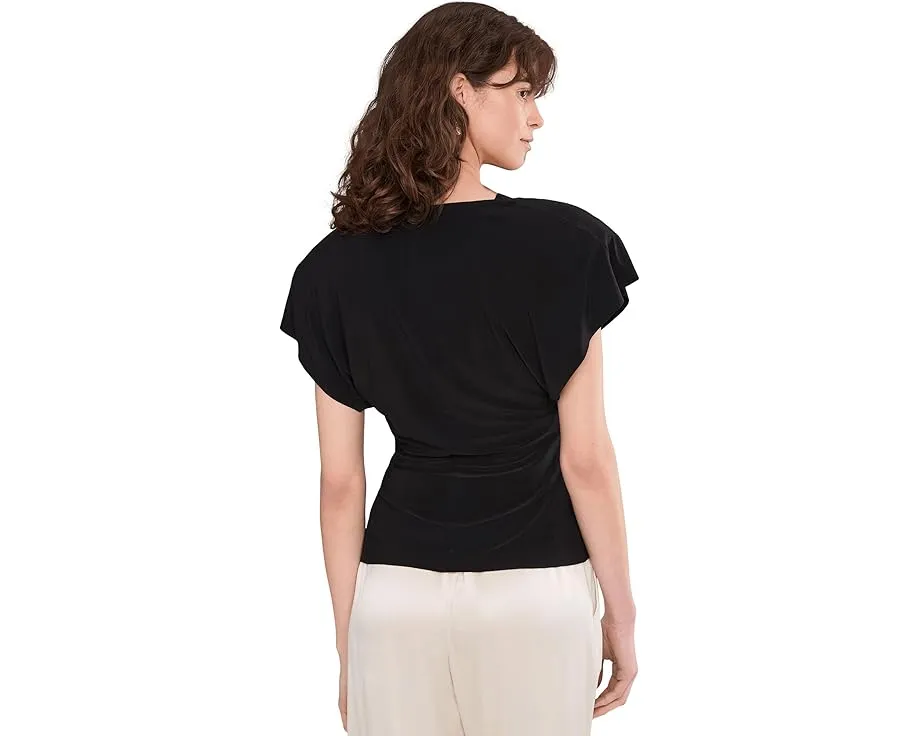 Norma Kamali топ с короткими рукавами и подплечниками