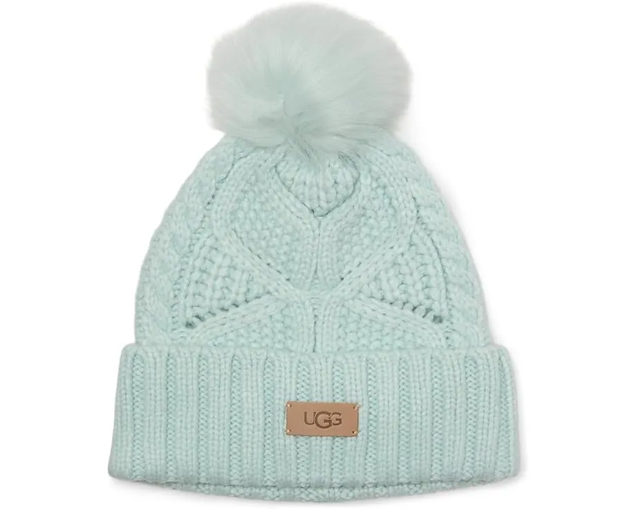 Шапка UGG Cable Beanie с помпоном и косой вязкой