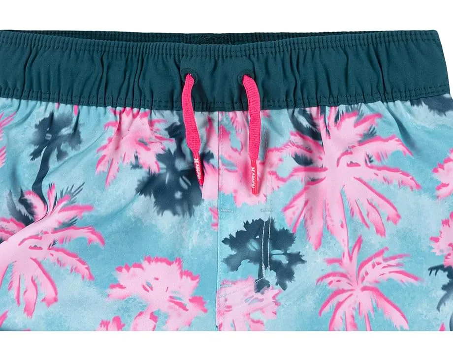 Шорты Hurley Kids Pop Color Palm Pull-On Swim Trunks с принтом пальм