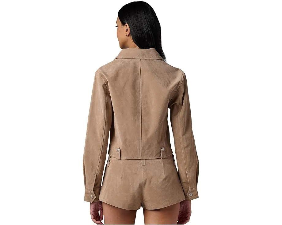 Косуха Blank NYC Latte Frappe из натуральной замши с молниями