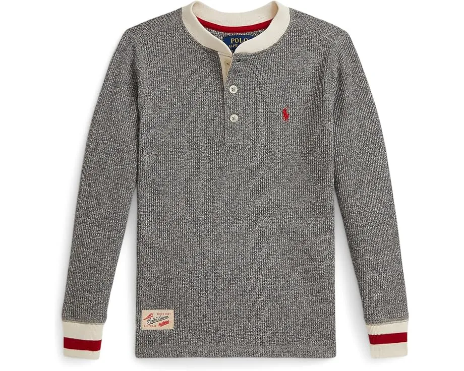 Хлопковая рубашка-хенли Waffle-Knit Polo Ralph Lauren Kids для малышей и младших детей