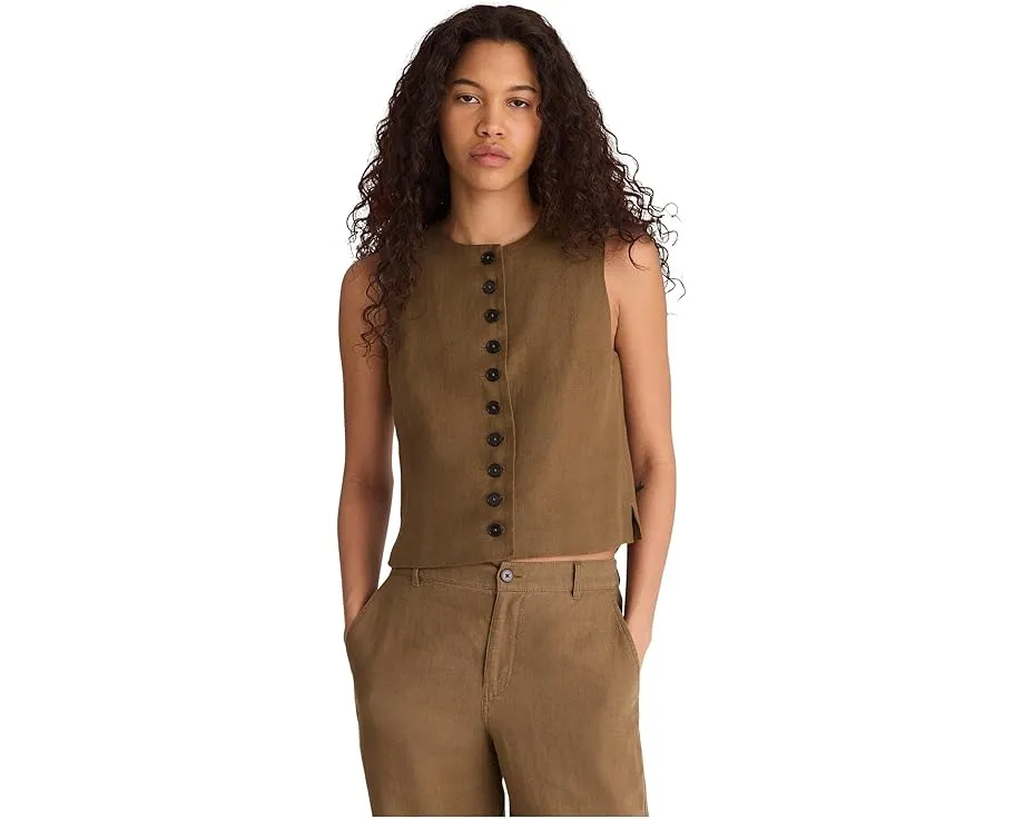 Топ Madewell Button Front из 100% льна с запахом на пуговицах