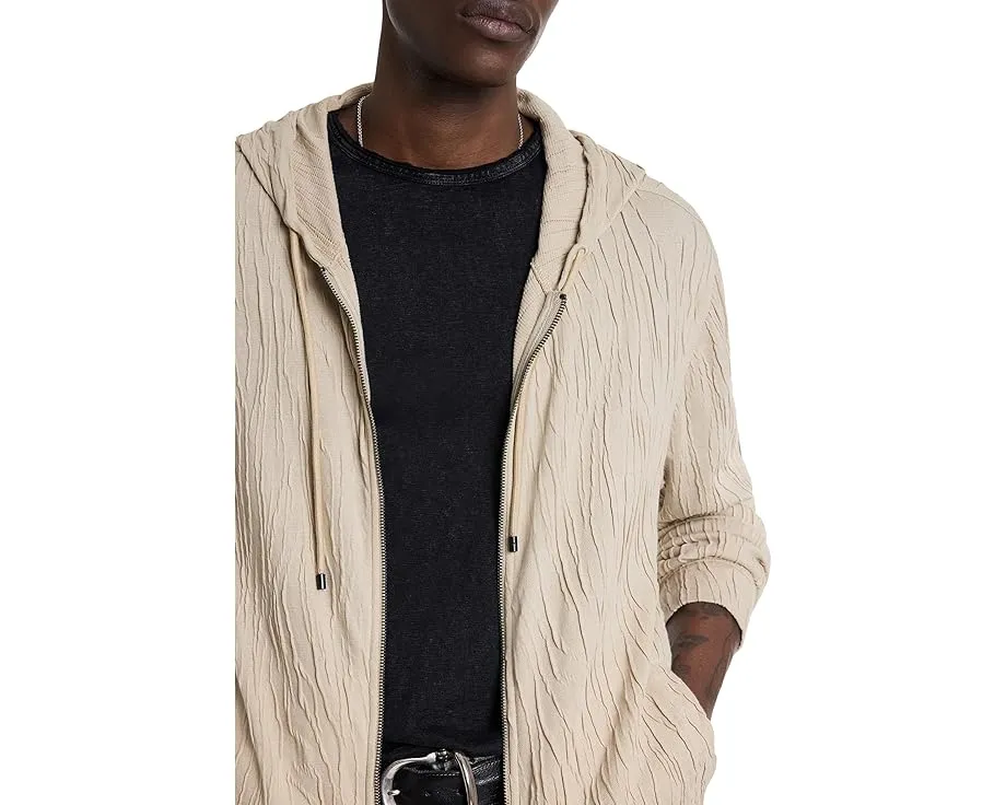 John Varvatos Толстовка Ihsan с капюшоном на молнии и фактурным жаккардом