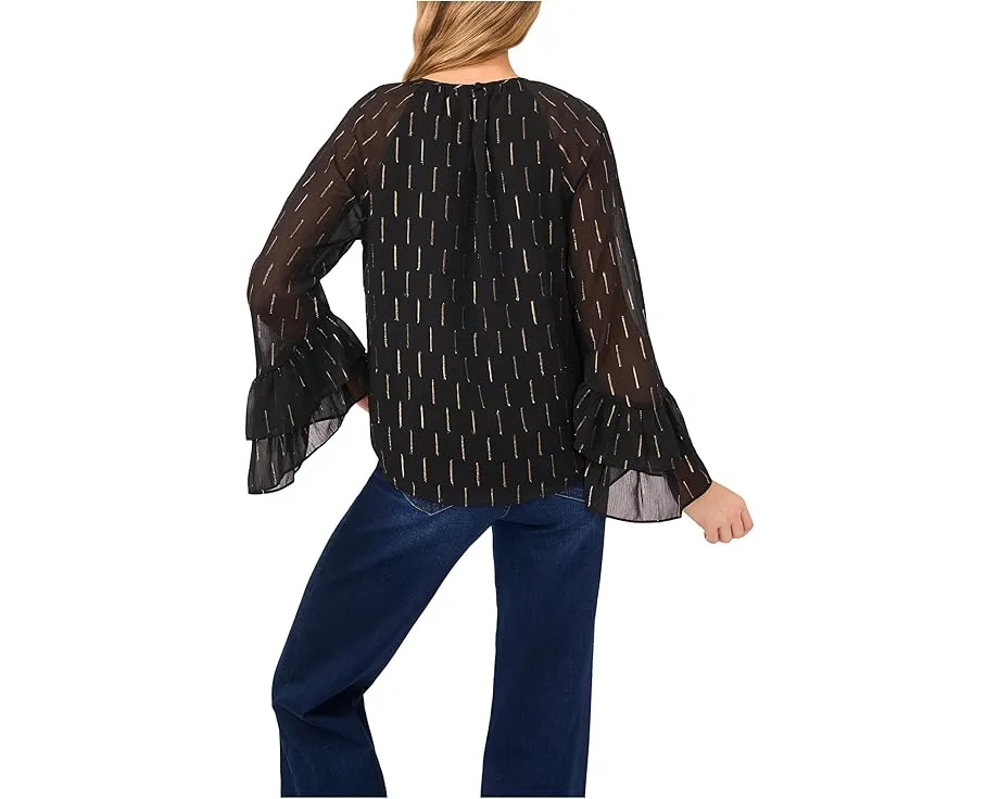 Блуза CeCe с ярусными рукавами и шнуровкой на груди