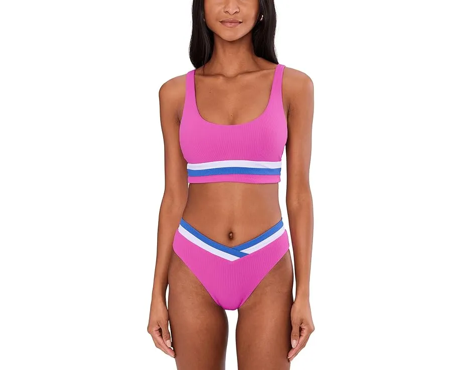 Спортивный топ BECCA Coast Line Rib Rory с контрастными вставками и съемными чашками