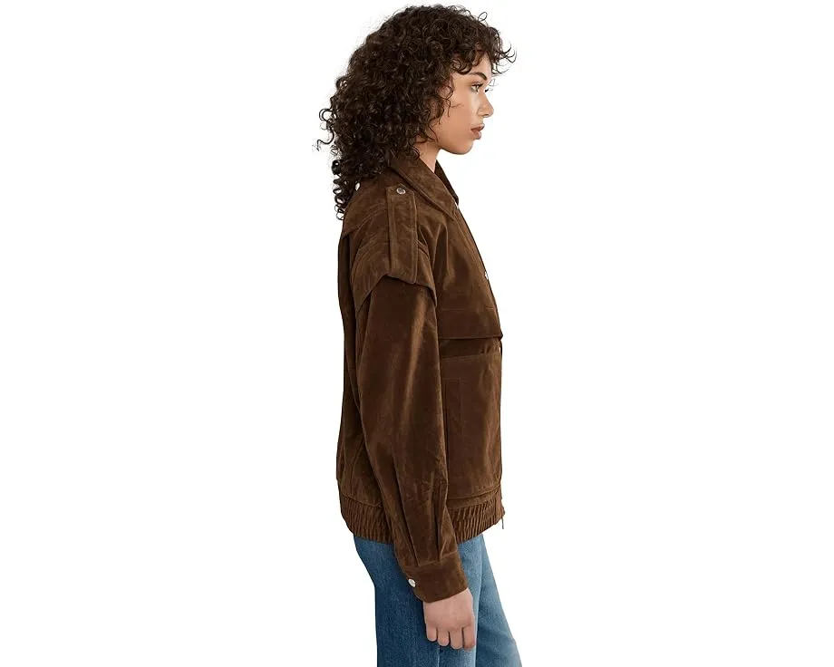 Бомбер с воротником и накладными карманами из полиэстера Avec Les Filles