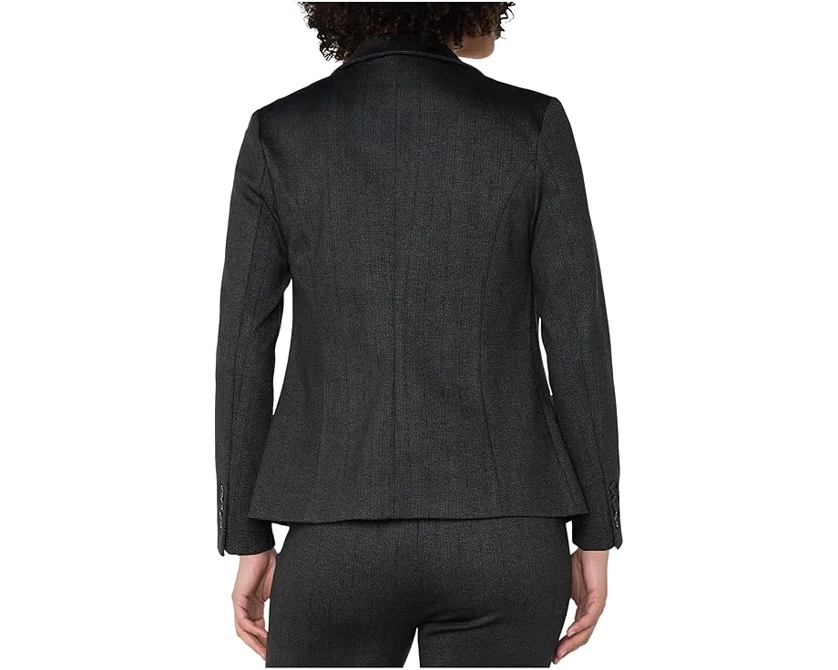 Приталенный блейзер Liverpool Los Angeles в рубчик с узором «елочка»