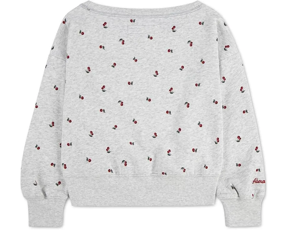 Свитшот с принтом и открытыми плечами для детей