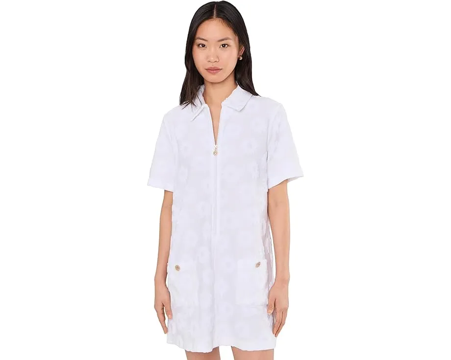 Поло с коротким рукавом Lilly Pulitzer Brayton Terr на молнии с накладными карманами